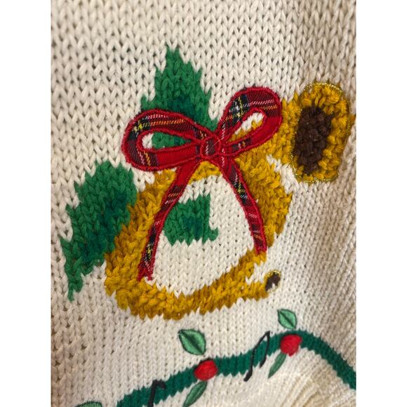 VINTAGE X Essential Elements Christmas Holiday Drummer Holly Knit Sweater XL - Picture 7 of 8